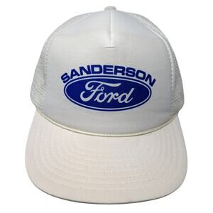 Sanderson Ford Snapback Rope Trucker Hat White One Size Outdoor Speedway